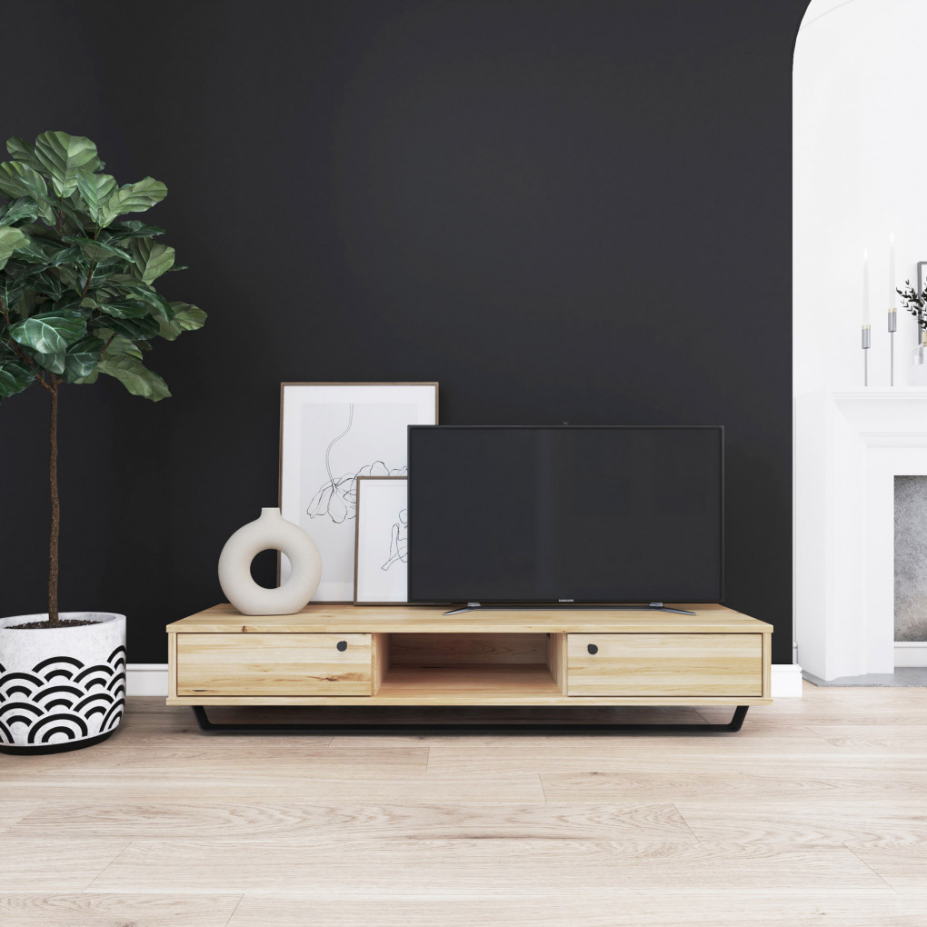 RTV-Schrank aus Eiche Steel 02 (2d niedrig)