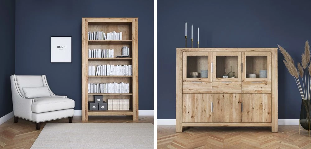 Vitrinen und Regale aus Eiche Vernalis